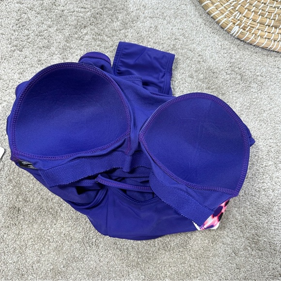 NWT Catalina Women’s Racer Back Tank One-Piece Swimsuit in Purple Plus Size 2X - Picture 8 of 13
